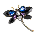 Maxbell Women's Crystal Rhinestone Dragonfly Brooch Pin Wedding Gift Black