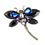 Maxbell Women's Crystal Rhinestone Dragonfly Brooch Pin Wedding Gift Black