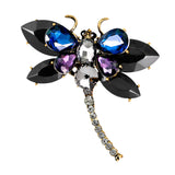 Maxbell Women's Crystal Rhinestone Dragonfly Brooch Pin Wedding Gift Black