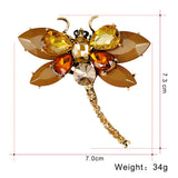 Maxbell Women's Crystal Rhinestone Dragonfly Brooch Pin Wedding Gift Champagne