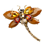 Maxbell Women's Crystal Rhinestone Dragonfly Brooch Pin Wedding Gift Champagne