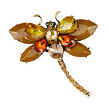 Maxbell Women's Crystal Rhinestone Dragonfly Brooch Pin Wedding Gift Champagne