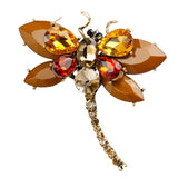 Maxbell Women's Crystal Rhinestone Dragonfly Brooch Pin Wedding Gift Champagne