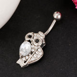 Maxbell 14G Belly Button Rings Stainless Steel Navel Ring Barbell Jewelry Owl