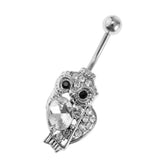 Maxbell 14G Belly Button Rings Stainless Steel Navel Ring Barbell Jewelry Owl