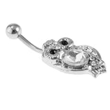 Maxbell 14G Belly Button Rings Stainless Steel Navel Ring Barbell Jewelry Owl