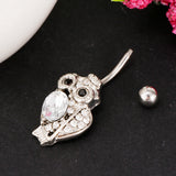 Maxbell 14G Belly Button Rings Stainless Steel Navel Ring Barbell Jewelry Owl