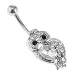 Maxbell 14G Belly Button Rings Stainless Steel Navel Ring Barbell Jewelry Owl