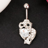 Maxbell 14G Belly Button Rings Stainless Steel Navel Ring Barbell Jewelry Owl