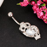 Maxbell 14G Belly Button Rings Stainless Steel Navel Ring Barbell Jewelry Owl