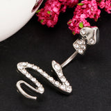 Maxbell 14G Belly Button Rings Stainless Steel Navel Ring Barbell Jewelry Snake -2