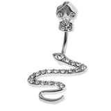 Maxbell 14G Belly Button Rings Stainless Steel Navel Ring Barbell Jewelry Snake -2