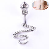 Maxbell 14G Belly Button Rings Stainless Steel Navel Ring Barbell Jewelry Snake -2