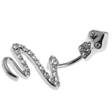 Maxbell 14G Belly Button Rings Stainless Steel Navel Ring Barbell Jewelry Snake -2