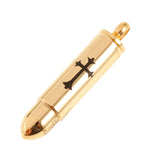 Maxbell Stainless Steel Cross Bullet Pendant Urn Jewelry for Ashes Gold-1