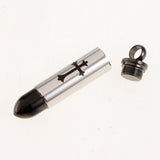 Maxbell Stainless Steel Cross Bullet Pendant Urn Jewelry for Ashes Silver Black