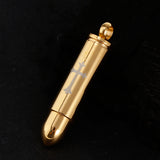 Maxbell Stainless Steel Cross Bullet Pendant Urn Jewelry for Ashes Gold-2