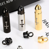 Maxbell Stainless Steel Cross Bullet Pendant Urn Jewelry for Ashes Gold-2