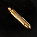 Maxbell Stainless Steel Cross Bullet Pendant Urn Jewelry for Ashes Gold-2