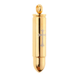 Maxbell Stainless Steel Cross Bullet Pendant Urn Jewelry for Ashes Gold-2