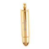 Maxbell Stainless Steel Cross Bullet Pendant Urn Jewelry for Ashes Gold-2