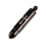 Maxbell Stainless Steel Cross Bullet Pendant Urn Jewelry for Ashes Black