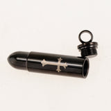 Maxbell Stainless Steel Cross Bullet Pendant Urn Jewelry for Ashes Black