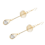 Maxbell Womens Gold Tone Crystal Drop Hook Earrings Wedding Party Waterdrop Earrings