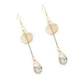 Maxbell Womens Gold Tone Crystal Drop Hook Earrings Wedding Party Waterdrop Earrings