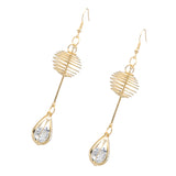 Maxbell Womens Gold Tone Crystal Drop Hook Earrings Wedding Party Waterdrop Earrings