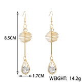 Maxbell Womens Gold Tone Crystal Drop Hook Earrings Wedding Party Waterdrop Earrings