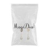 Maxbell Womens Gold Tone Crystal Drop Hook Earrings Wedding Party Waterdrop Earrings