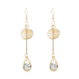 Maxbell Womens Gold Tone Crystal Drop Hook Earrings Wedding Party Waterdrop Earrings