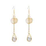 Maxbell Womens Gold Tone Crystal Drop Hook Earrings Wedding Party Waterdrop Earrings