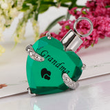 Maxbell Crystal Heart Cremation Jewellery Urn Pendant Keepsake Necklace DIY Grandma