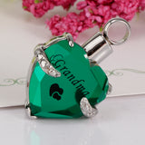 Maxbell Crystal Heart Cremation Jewellery Urn Pendant Keepsake Necklace DIY Grandma