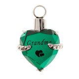 Maxbell Crystal Heart Cremation Jewellery Urn Pendant Keepsake Necklace DIY Grandma