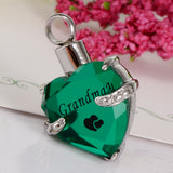 Maxbell Crystal Heart Cremation Jewellery Urn Pendant Keepsake Necklace DIY Grandma