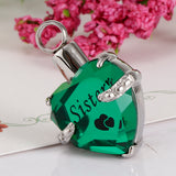 Maxbell Crystal Heart Cremation Jewellery Urn Pendant Keepsake Necklace DIY Sister