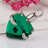 Maxbell Crystal Heart Cremation Jewellery Urn Pendant Keepsake Necklace DIY Sister