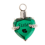 Maxbell Crystal Heart Cremation Jewellery Urn Pendant Keepsake Necklace DIY Sister