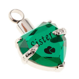 Maxbell Crystal Heart Cremation Jewellery Urn Pendant Keepsake Necklace DIY Sister