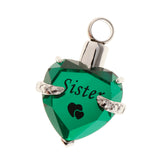 Maxbell Crystal Heart Cremation Jewellery Urn Pendant Keepsake Necklace DIY Sister