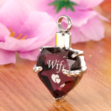 Maxbell Heart Cremation Urn Pendant for Ashes Urn Jewelry Memorial Necklace Wife