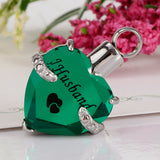 Maxbell Crystal Heart Cremation Jewellery Urn Pendant Keepsake Necklace DIY Husband