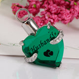 Maxbell Crystal Heart Cremation Jewellery Urn Pendant Keepsake Necklace DIY Husband