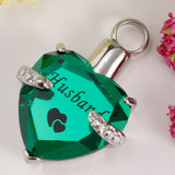 Maxbell Crystal Heart Cremation Jewellery Urn Pendant Keepsake Necklace DIY Husband