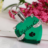 Maxbell Crystal Heart Cremation Jewellery Urn Pendant Keepsake Necklace DIY Husband