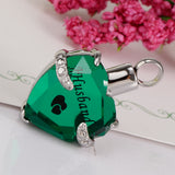 Maxbell Crystal Heart Cremation Jewellery Urn Pendant Keepsake Necklace DIY Husband