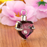 Maxbell Heart Cremation Urn Pendant for Ashes Urn Jewelry Memorial Necklace Uncle